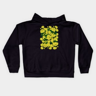 Yellow Peonies Kids Hoodie